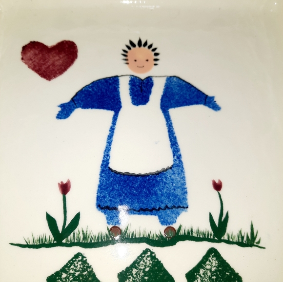 Vintage flat earth pottery dish - Picture 2 of 4